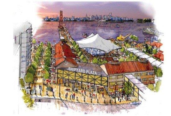 An artist's rendering of the new Central Waterfront area in North Vancouver