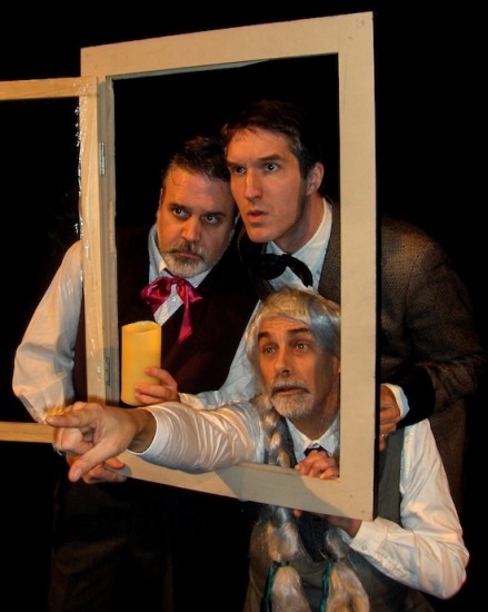 James Rowley, Mark Carter and Michael Charrois in Bad Dog Productions The Hound of the Baskervilles.