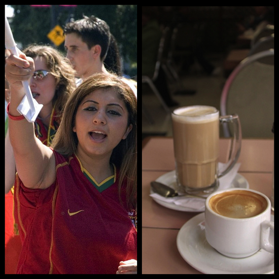 Portugal fans can grab a cuppa on Commercial Drive Photo Credit: Doug Murray (resized) and Waferboard (resized)
