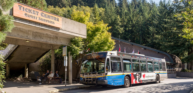 Bus at the base of Grouse Mountain