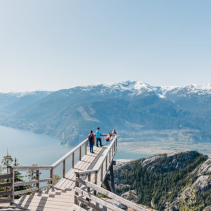 Viewing platform on the Panorama Trail at the Sea to Sky Gondola in Squamish, BC