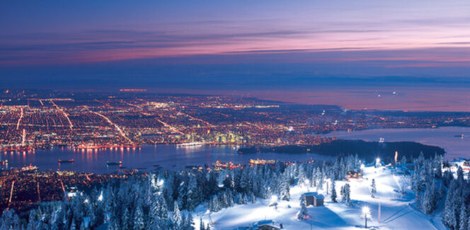 Night skiing at Grouse Mountain near Vancouver