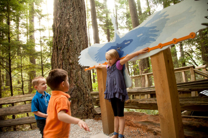 Children play at the kids area at Capilano Suspension Bridge in North Vancouver
