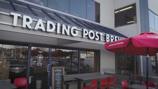 Exterior of Trading Post Brewing in Langley