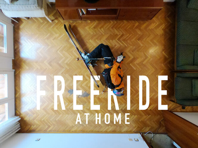 Promotional image for Freeride at Home, screening at the 2021 Vanouver International Mountain Film Festival Fall Series