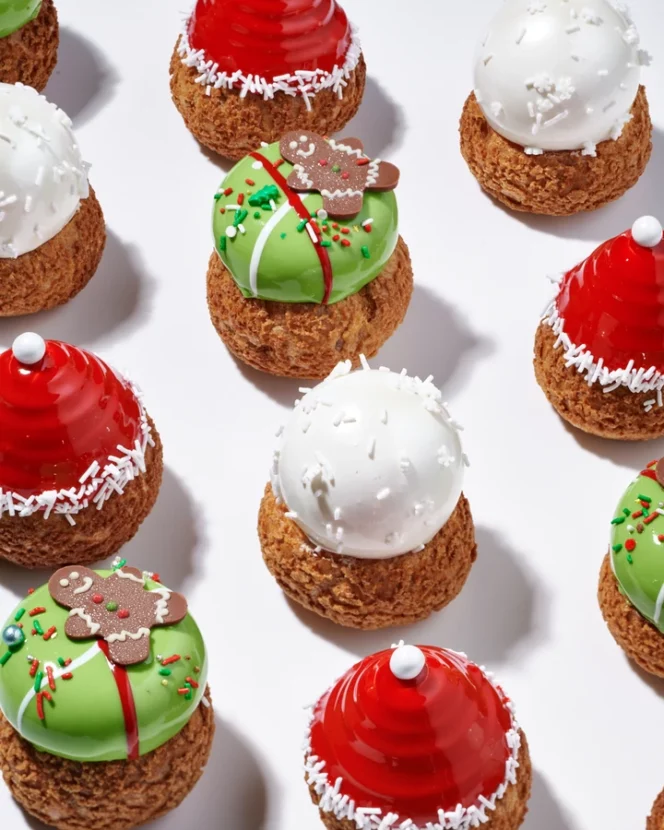 Holiday cream puffs from Beta 5 chocolates in Vancouver