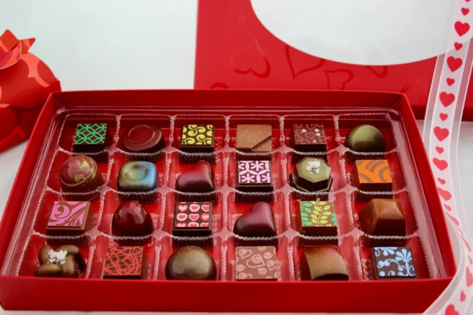 Valentine's chocolate box from Gem Chocolates in Vancouver