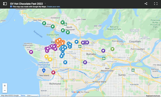 Vancouver Hot Chocolate Map
