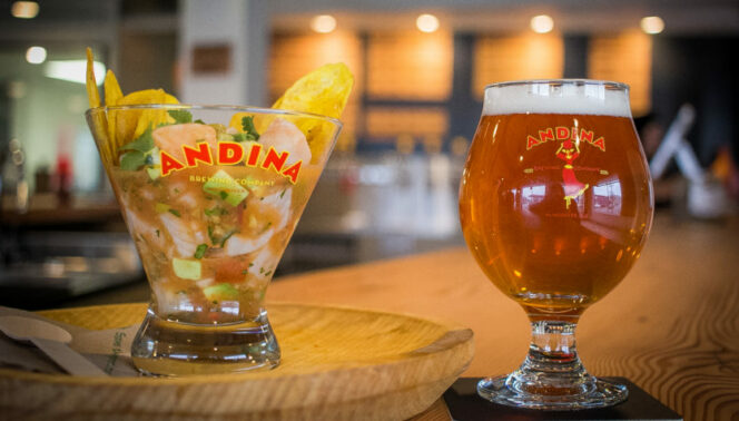 Ceviche and beer at Andina Brewing in Vancouver