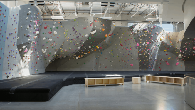 The Interior of the Hive Bouldering gym in North Vancouver