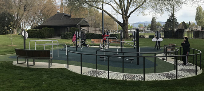 Fitness area in Memorial South Park in Vancouver