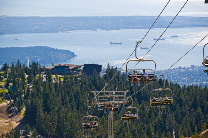 View from the Peak Chairlift at Grouse Mountain
