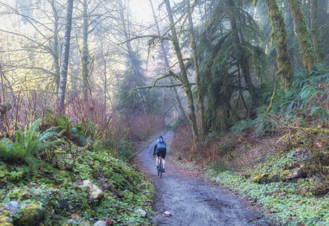 Biking on the Fisherman's Trail in North Vancouver