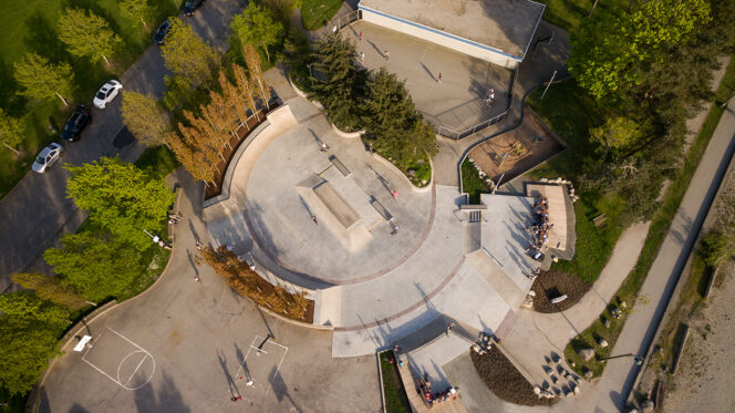 Peter Sullivan Skate Park aerial view
