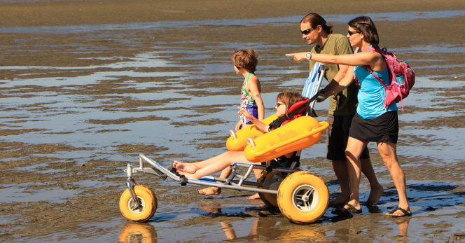 water wheelchair at a Vancouver beach
