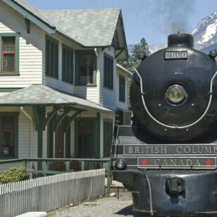 A train at the Railway Museum of British Columbia