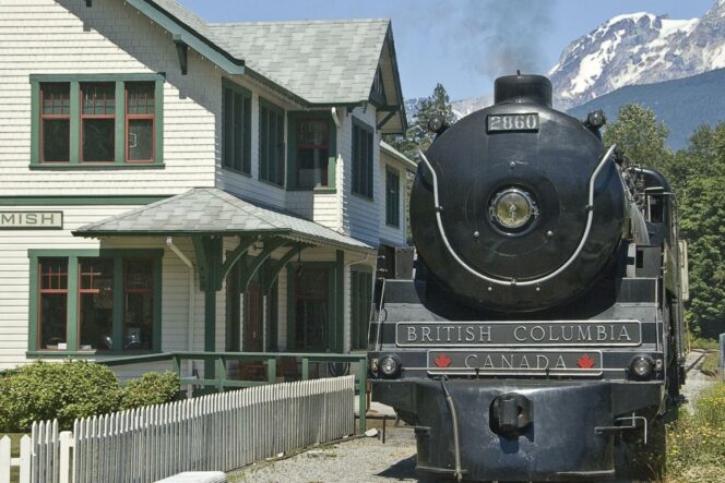 A train at the Railway Museum of British Columbia