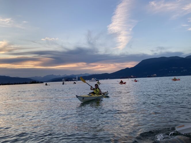 Sunset paddle with Jericho Beach Kayak