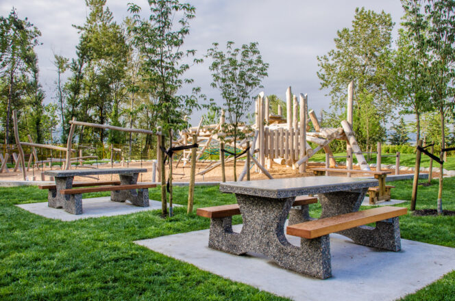 The children's playground at Rochester Park in Coquitlam