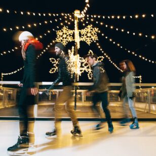 Skating at the Starlight Rink in Harrison Hot Springs