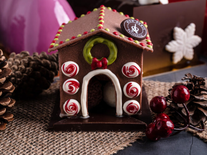 Chocolate gingerbread house from Mon Paris