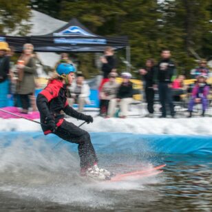 A skier at the Mount Seymour Puddle Party