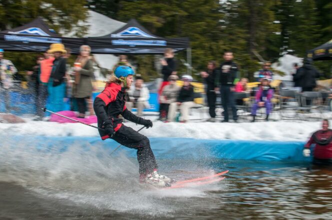 A skier at the Mount Seymour Puddle Party