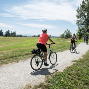 Cyclists at Aldergrove Regional Park near Vancouver