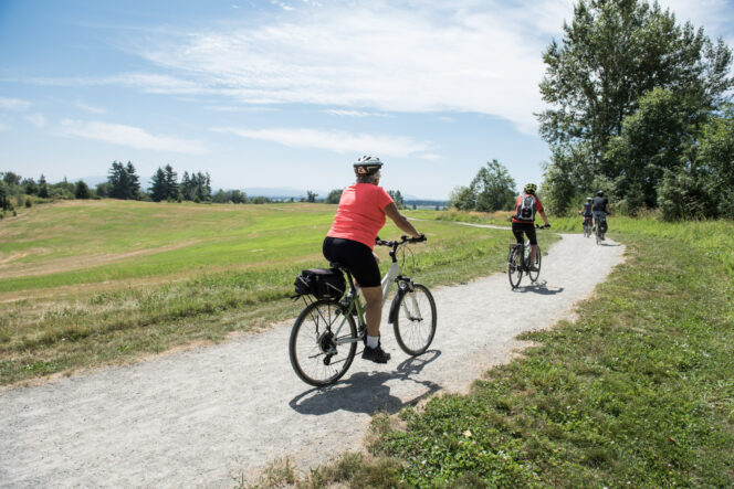 Cyclists at Aldergrove Regional Park near Vancouver