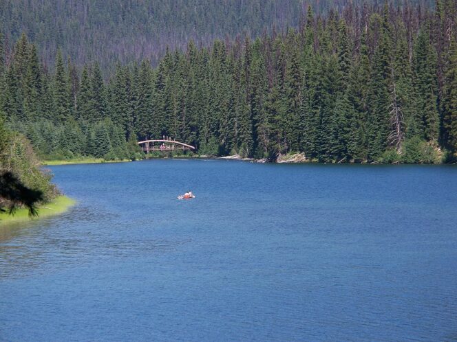 Canoe on Lightning Lake in Manning Park