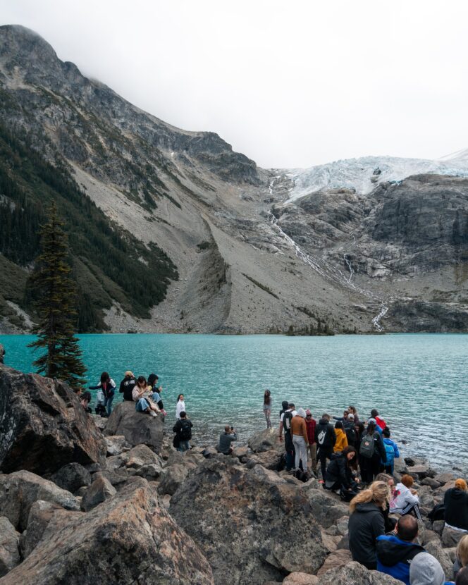 Hikers at Upper Joffre Lake
