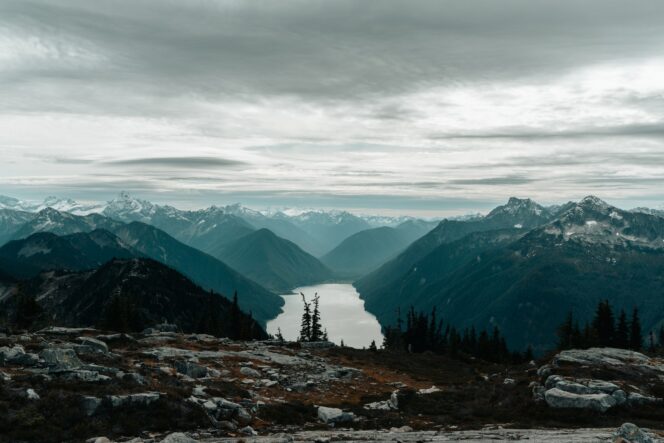 The view from Flora Peak in Chilliwack Lake Provincial Park