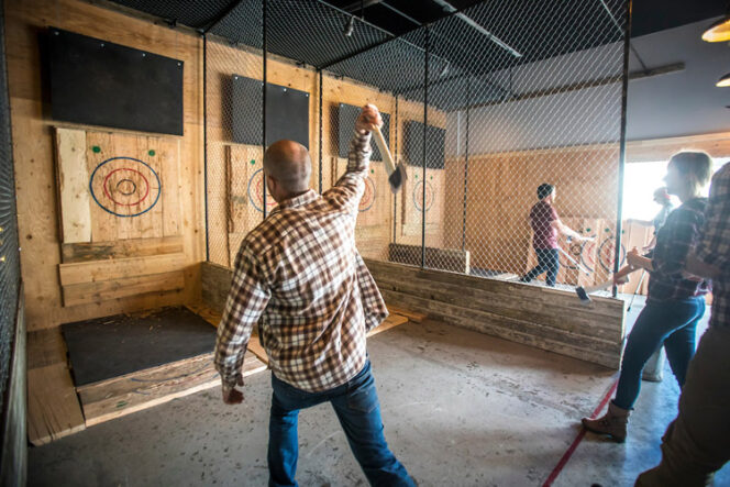 Axe throwing at Forged Axe in Whistler