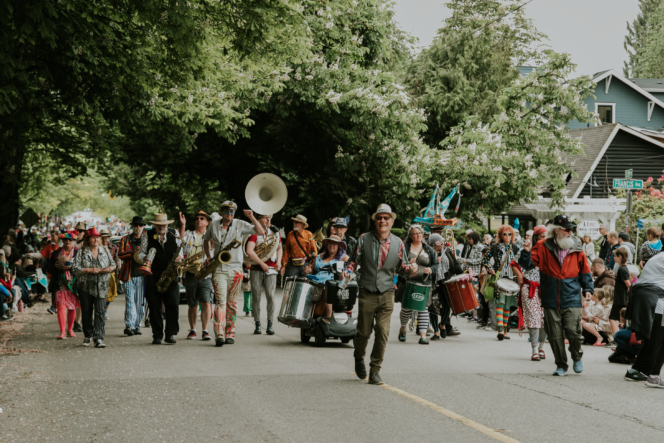 May Day parade in Fort Langley